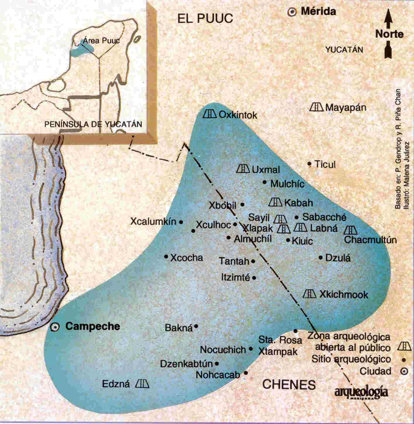 Principales ciudades de la regin Puuc