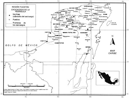 Figura 24. Cacicazgos de la Península de Yucatán.