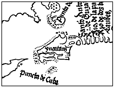 Fragmento del mapa de Cortés