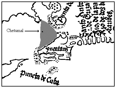 Fragmento del mapa de Cortés
