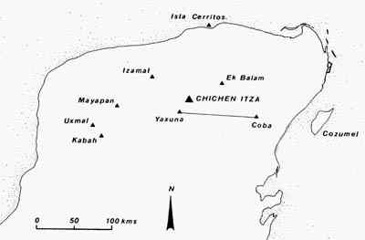 Mapa de Localización de Chichén Itzá