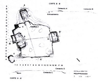 Figura 6. Planta y corte de la estructura 9