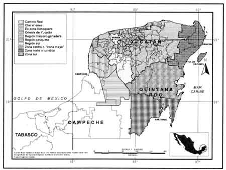 Figura 25. Regiones socioeconómicas de la Península de Yucatán.