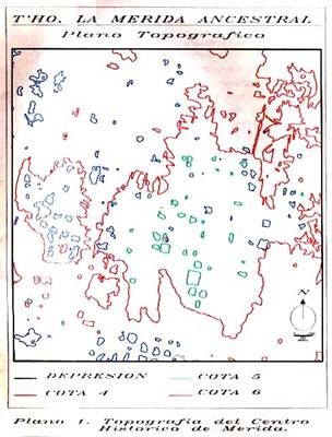 Plano 1. Topografia del Centro Histórico de Mérida.