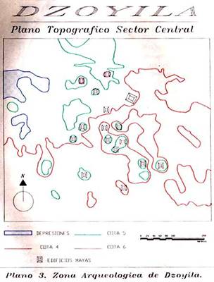 Plano 3. Zona Arqueologica de Dzoyilá.